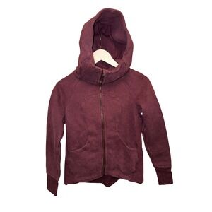 Lululemon‎ Scuba Hoodie Full Zip Jacket Purple Thumbhole Casual Athletic sz 4